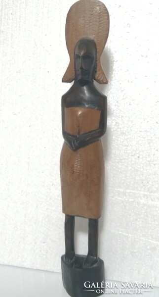 For sale! From my collection, 1 piece of hand-carved wooden sculpture from Africa, a pregnant female figure!