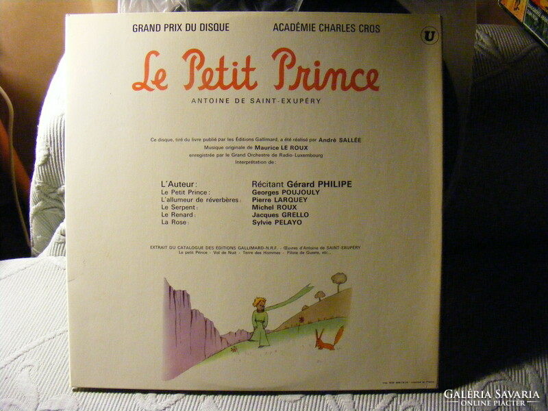 Antoine De Saint-Exupéry - Le Petit Prince  - Hanglemez  francia nyelven - Gérard Philipe