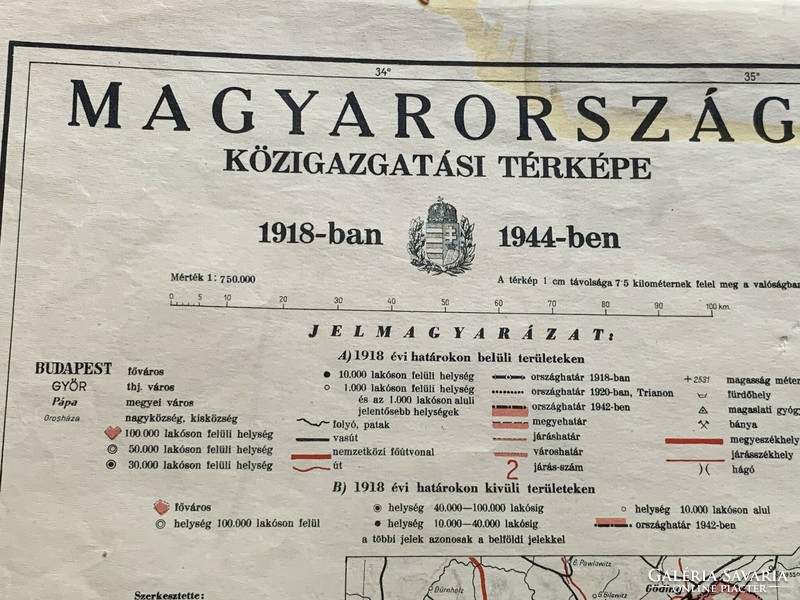 Magyarország Közigazgatási Térképe  1918-ban és 1944-ben