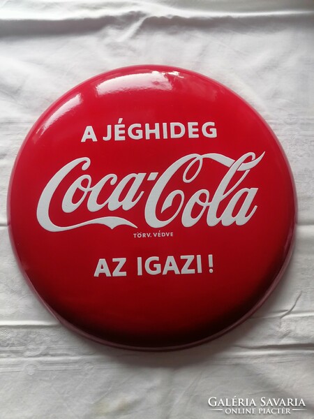 Coca-cola enamel sign / advertising sign with a diameter of 40 cm