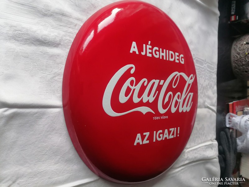 Coca-cola enamel sign / advertising sign with a diameter of 40 cm