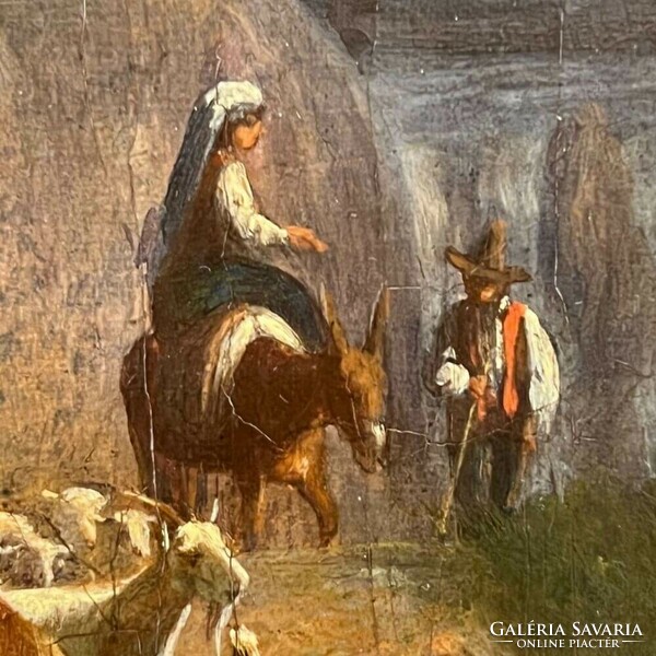 András Markó, Jr. (1824-1895): Italian landscape with wanderers f00558