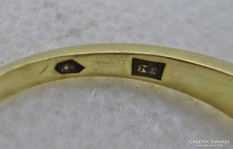 Nagyon szép antik 14kt arany gyűrű 0,6ct gyémánt és 0,7ct zafír kövekkel