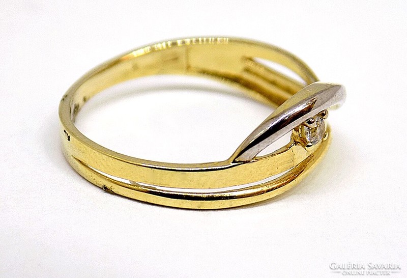 Yellow-white gold stone ring (zal-au122894)
