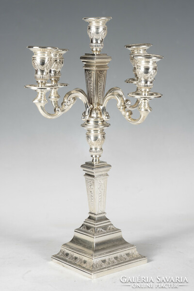 Silver 5-branch candelabra - finely chiseled decoration