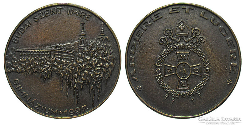 Commemorative medal of St. Imre Gymnasium in Buda / ardere et lucere (mors) commemorative medal
