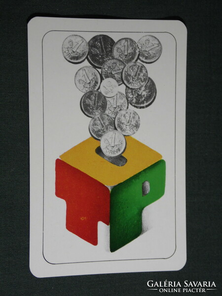 Kártyanaptár, OTP takarékpénztár, bank, egyforintos,1976,   (5)