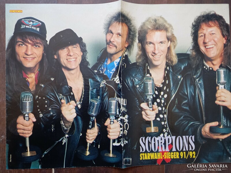 Original popcorn magazine double-sided poster scorpions / kevin costner 29x41 cm