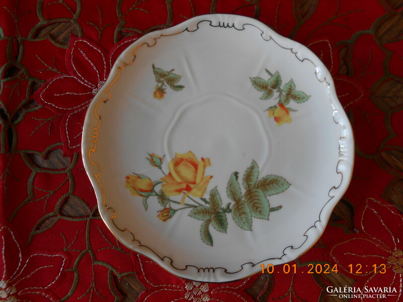 Zsolnay yellow rose pattern tea plate i