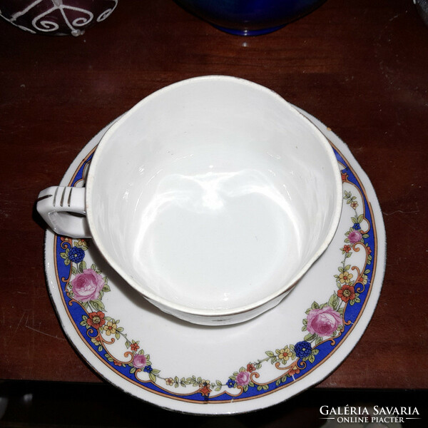 Art Nouveau rose tea cup and base - art&decoration