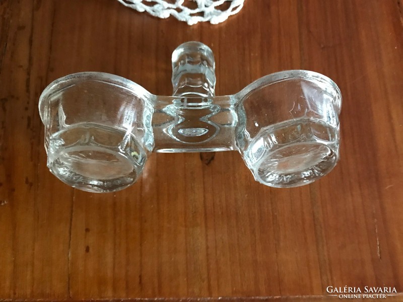 Glass salt and pepper holder, tableware accessory. In undamaged condition.