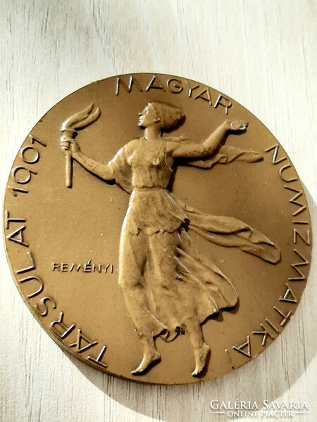 The Hungarian Numismatic Society 60-year bronze commemorative medal József Żesperi sign 1961