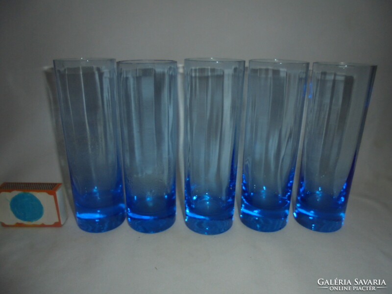 Five blue tubes - together