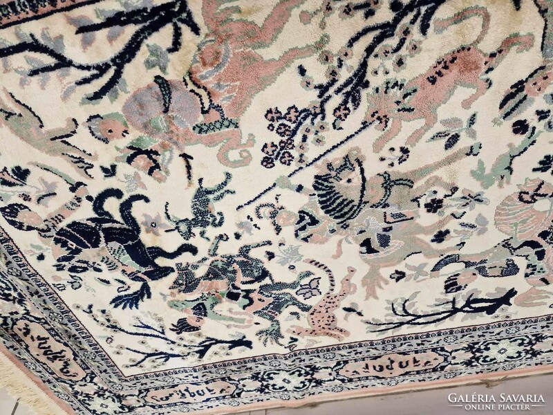 Iráni 94x150 cm pamutselyem perzsa szőnyeg MZ222