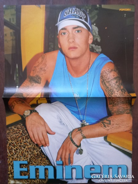 Eredeti Popcorn magazin kétoldalas poszter Eminem / Baby Gabi 29x41 cm