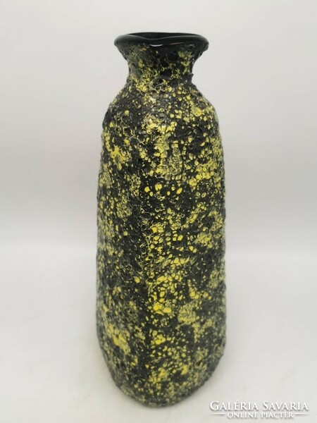 32.5 cm high bod éva vase, retro applied art ceramics, yellow