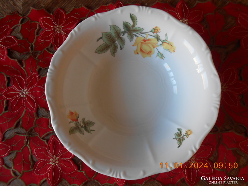 Zsolnay yellow rose pattern side dish / salad bowl