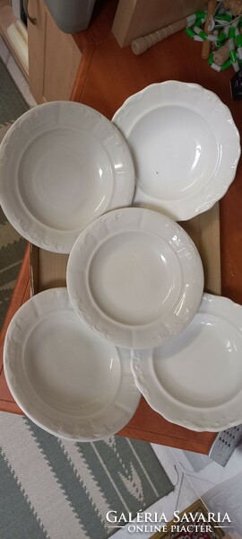 Zsolnay tendril-patterned porcelain deep plate 5 pcs