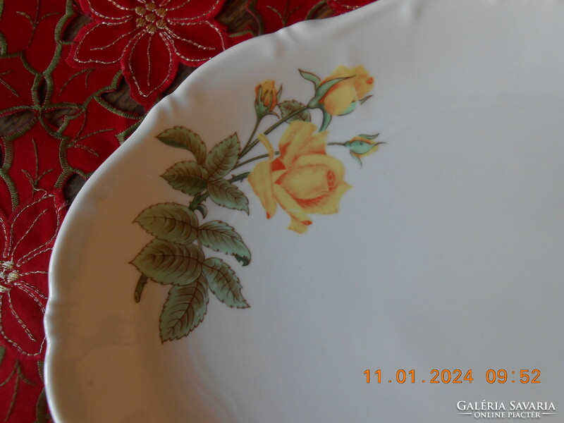 Zsolnay yellow rose pattern, roast / steak plate i