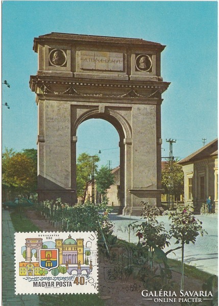 Vác Diadalív CM képeslap 1969-ből