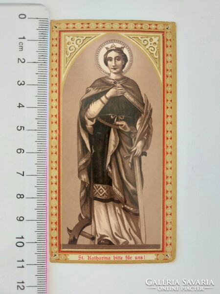 Régi mini szentkép Szent Katalin