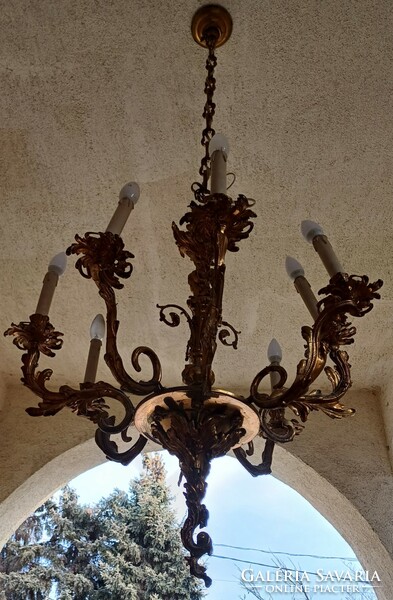 Antique huge gilded bronze chandelier, baroque rococo style beautiful heavy luxury chandelier.