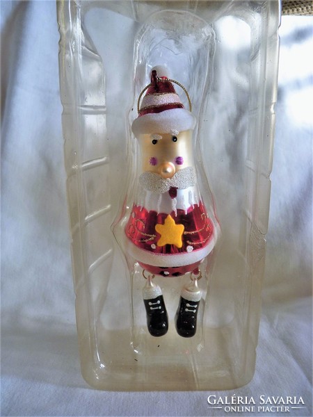 Retro glass Christmas tree decoration - Santa Claus!