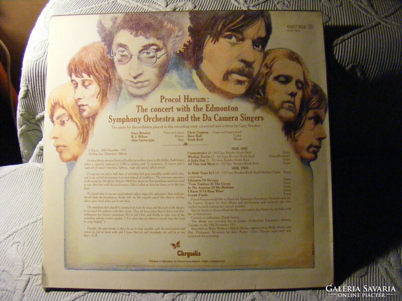 Procol harum – live 1971 - in concert with the Edmonton symphony orchestra - lp
