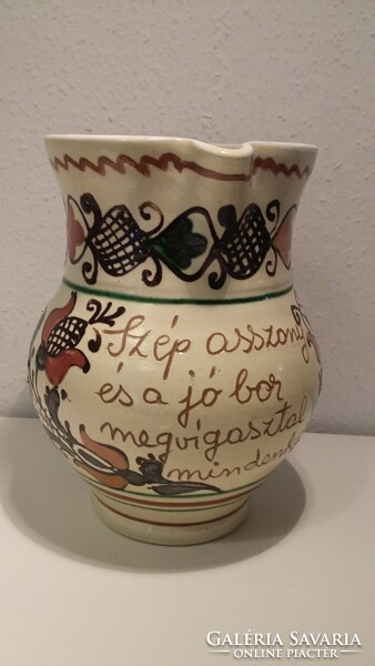 Beautiful Korund wine jug, pitcher, imre Máthé