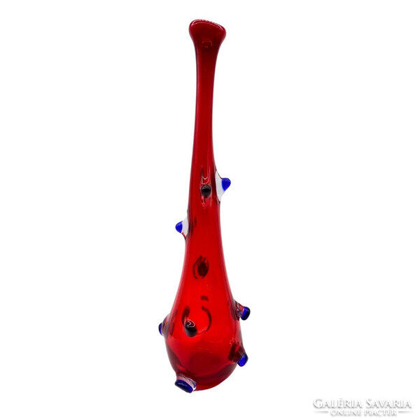Red glass vase Italian design, m512