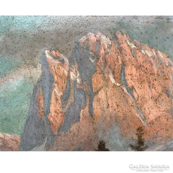Ismeretlen festő: Tátrai hegycsúcsok F00465