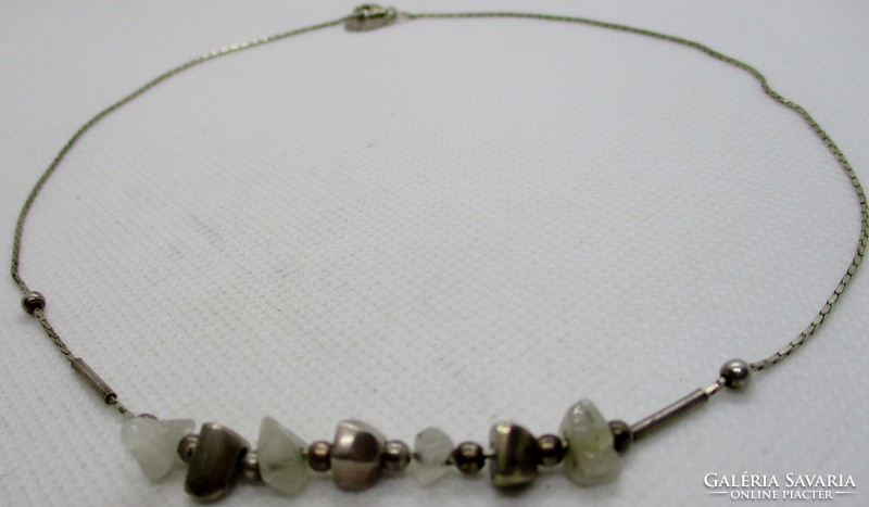 Nice little next silver necklace with tiny rock crystals and silver ornaments