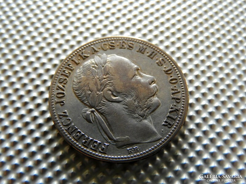 1891 KB Körmöcbánya ezüst 1 Ft forint KAPSZULÁBAN . Peremirat olvasható: címer felül (17JZ317)