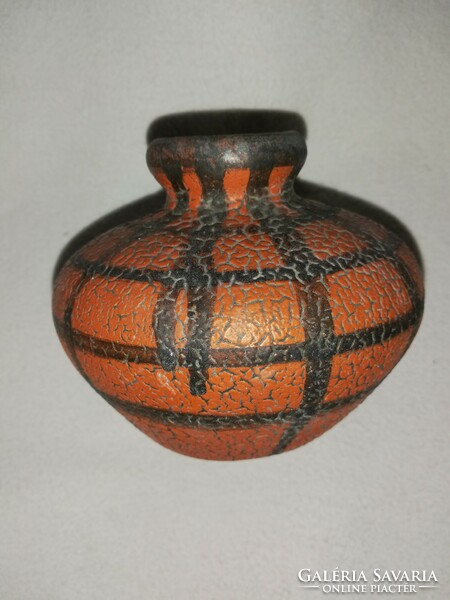 Cracked glaze, marked retro vase