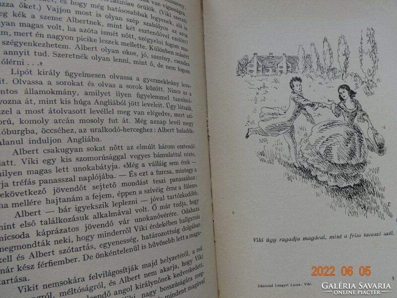Dánielné Polish laura - viki - with the daughters of a queen - antique girl novel drawing by island imre (1936)