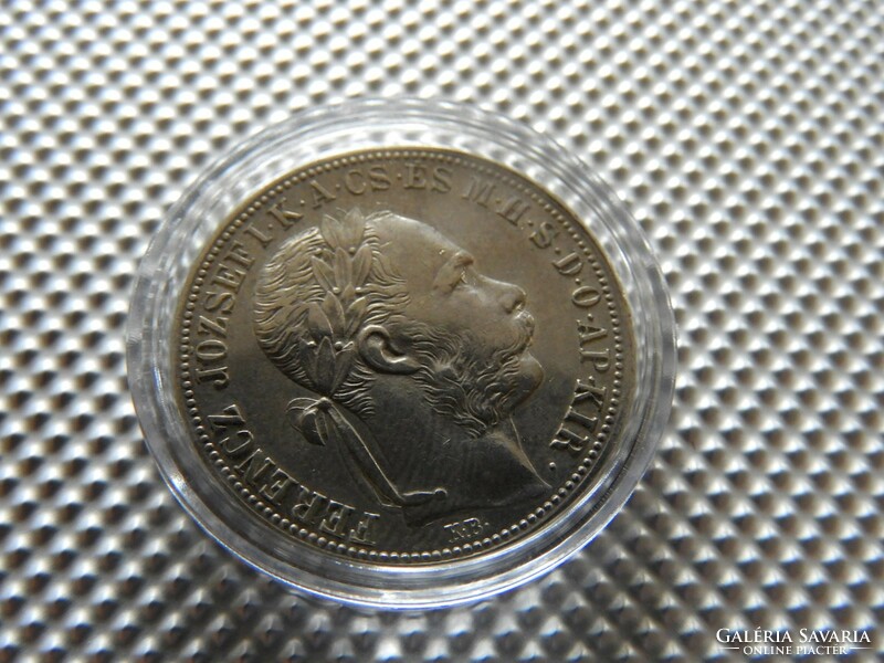 1892 KB Körmöcbánya ezüst 1 Ft forint KAPSZULÁBAN . Peremirat olvasható: címer felül (18JL218)