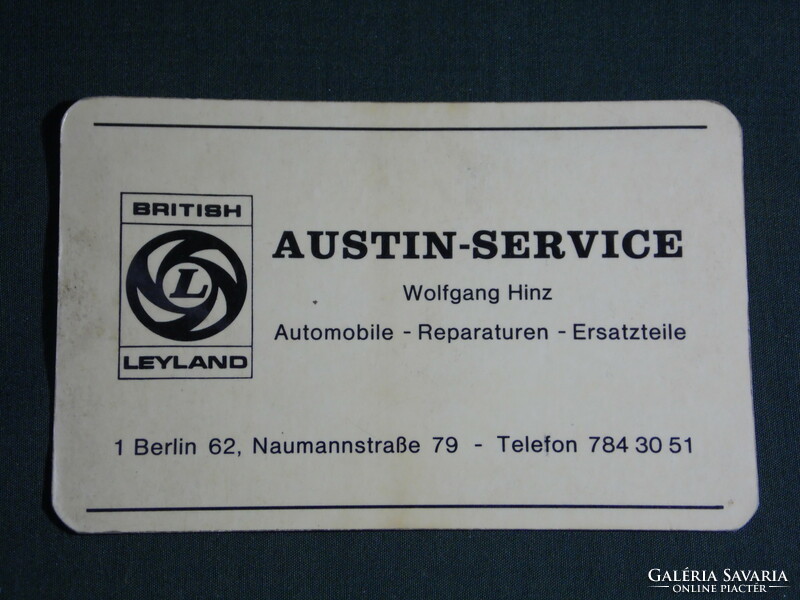 Kártyanaptár, Németország, Berlin, Austin autó szerviz,1975,   (5)