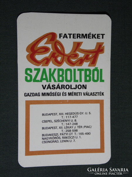 Kártyanaptár,Erdért faipari feldolgozó vállalat, Budapest,grafikai rajzos,fatelepek, 1975,   (5)
