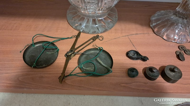 Old jewelry scale and jeweler's magnifying glass