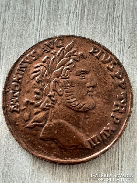 Roman Empire / Antoninus Pius dn bronze coin, modern marked replica (30mm)