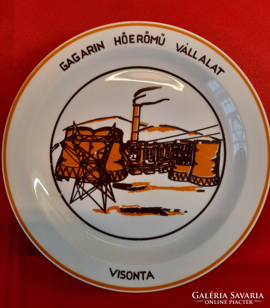 Hollóházi wall plate, Gagarin thermal power plant company, 24.5 cm