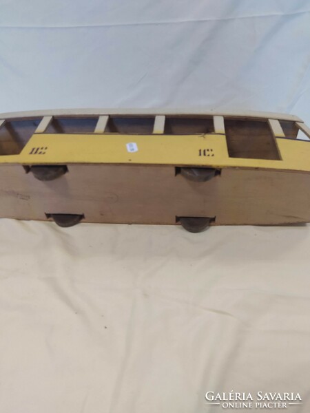 Retro wooden toy tram