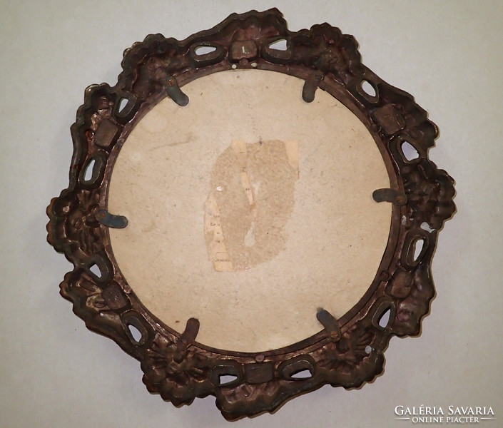 Vintage szecessziós barokk viktoriánus stílusú díszes kör alakú fali tükör falitükör