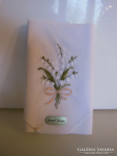 Handicraft - handkerchief - embroidered - pattern - 8 x 5 cm - unused - Austrian