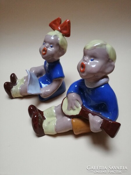 Hops ceramic singing couple figure for sale together