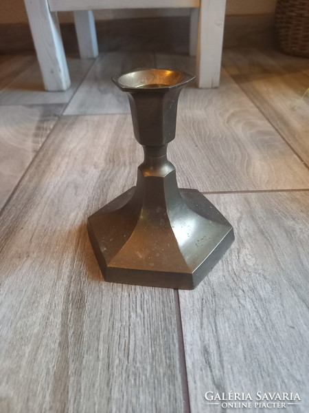 Interesting antique copper candle holder (12.5x12.2 cm)