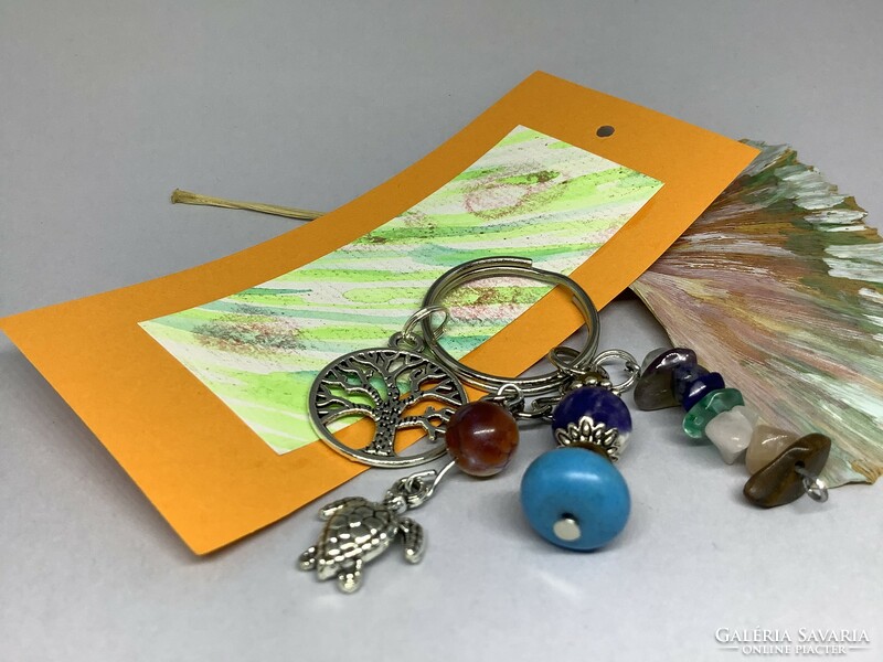 Chakra mineral key ring, bag decoration + bookmark base