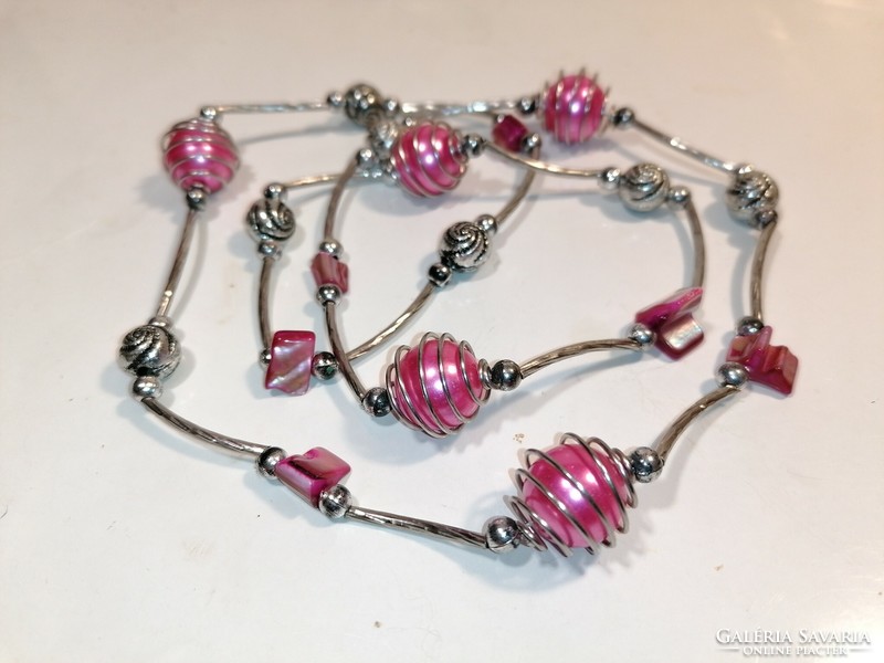 Pink pearl necklace (214)