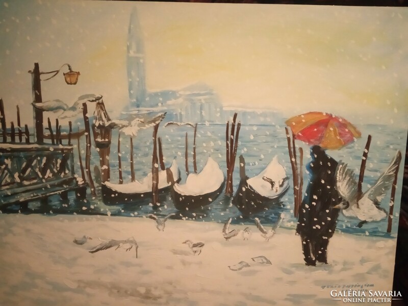 Festmény  ! Velencei hóesés !