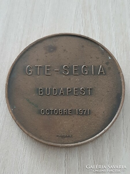 GTE - SEGIA  Budapest  1971  október   A férfiak is Csillagokat kovácsolnak bronz emlék plakett